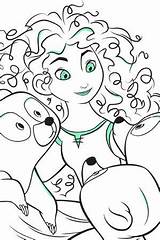 Disney Merida Bear Princess Colouring Create Pages sketch template