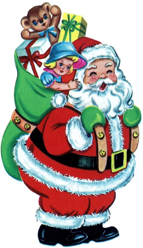 christmas picture retro santa  toys  graphics fairy
