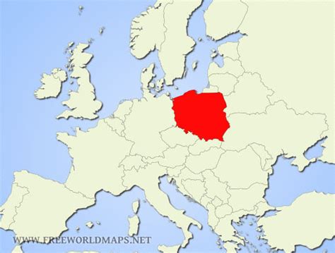 poland on map of europe map