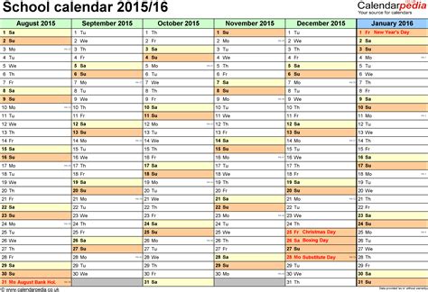 school calendars 2015 16 uk free printable excel templates