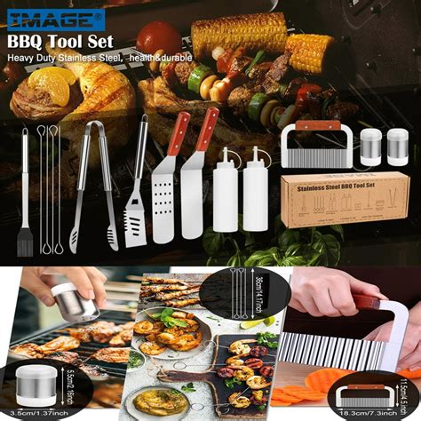 image  pcs bbq grill tool set stainless steel grilling accessories