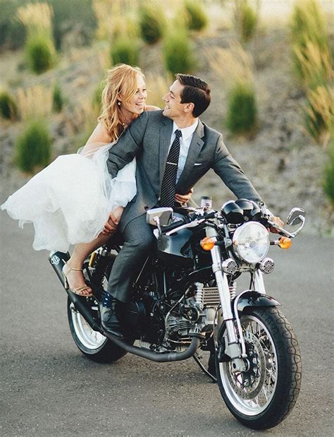 taking a ride bride and groom photo ideas popsugar