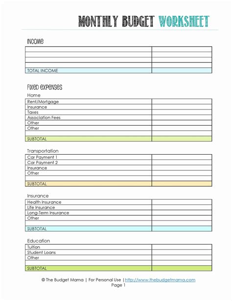 pin   budget format template sheet
