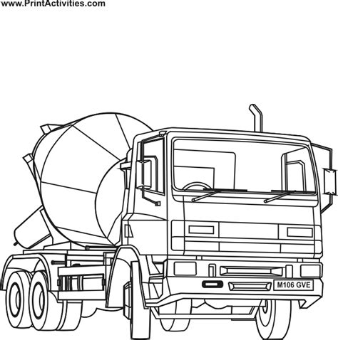 cement mixer coloring page   cement mixer coloring