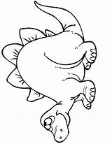 Dinosaur Coloring Pages Cartoon Dinosaurs Stegosaurus Outline Dinosaure Cute Colouring Clipart Drawing Cliparts Baby Kids Print Printable John Deere Smiling sketch template
