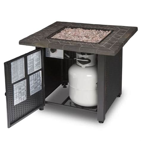 Outdoor Patio Propane Fire Pit Table With Hidden Fuel Tank