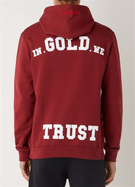 gold  trust  notorious hoodie van biologisch katoen met logo en backprint rood de