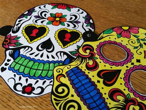 halloween printable sugar skull masks  vanessa craft
