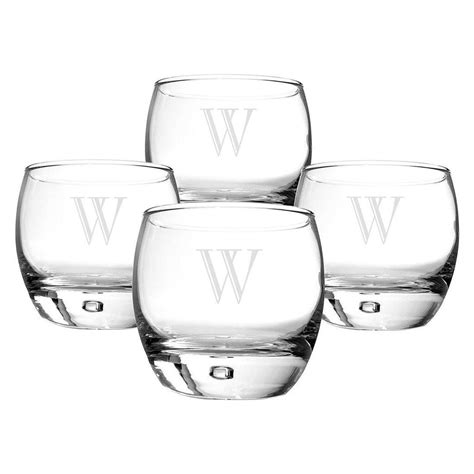 personalized heavy based whiskey glasses set of 4