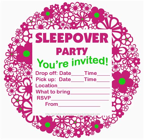 printable slumber party birthday invitations birthdaybuzz