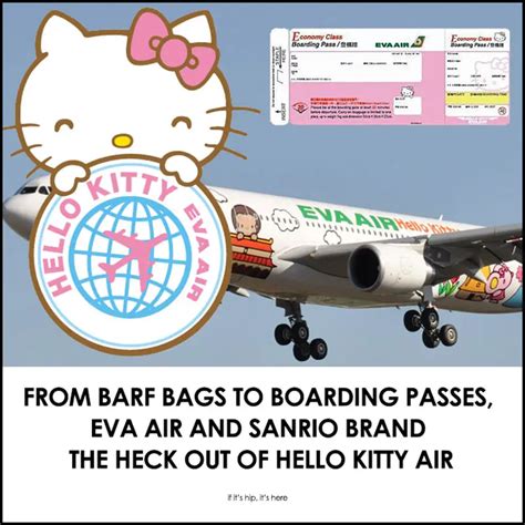 barf bags  boarding passes eva air  sanrio brand  heck    kitty air