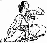 Dance Indian Dancing Clipart Line Cartoon Coloring Pages Kuchipudi Classical Drawing Pradesh Andhra Cliparts Drawings India Dances Folk Clip Bharatnatyam sketch template