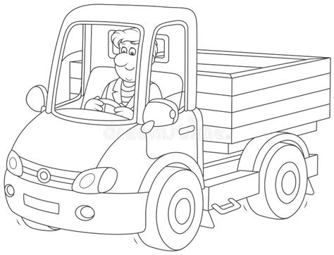 cartoon man driving truck stock illustrations  cartoon man driving