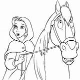 Coloring Belle Princess Disney Pages sketch template