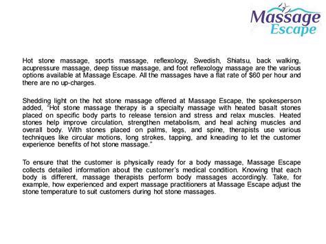 Massage Escape Offering Hot Stone Massage That Helps