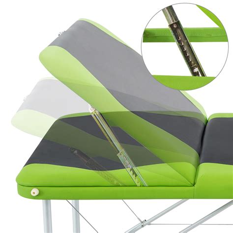 Livemor 3 Fold Portable Aluminium Massage Table Green