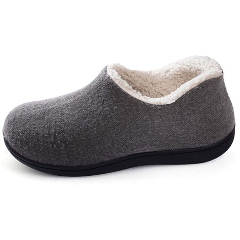 ultraideas womens cozy memory foam closed  slippers  warm fleece lining size