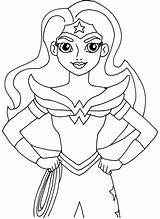 Coloring Super Hero Pages Wonder Woman Printable High sketch template