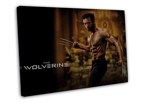 Hugh Jackman Wolverine Art 20x16 Framed Canvas Print Decor