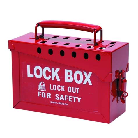 brady portable metal lock box  red   home depot