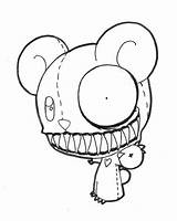 Teddy Bear Drawing Creepy Getdrawings sketch template