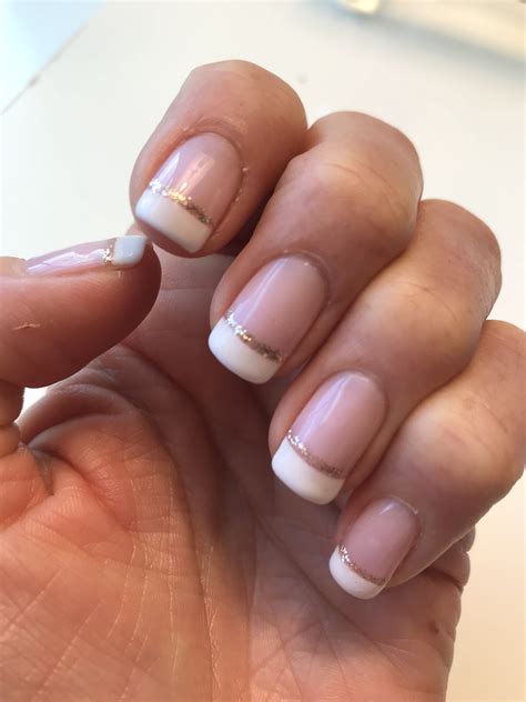 french manicure  rose gold sparkles rose gold nails gel gold manicure fun manicure gold
