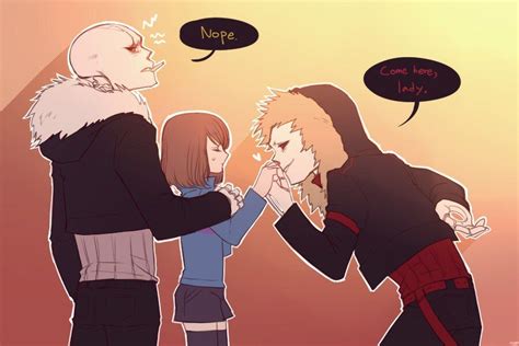 Frisk Being Sweet Talked By Gaster Sans And Underfell Sans