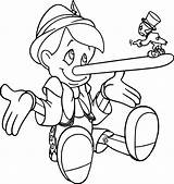 Pinocchio Coloring Jiminy Nose Wecoloringpage Spread sketch template