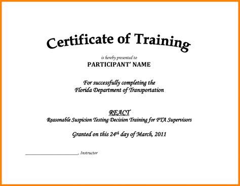 printable training certificates templates  sales  training certificate template
