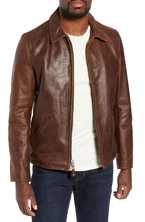 schott nyc waxy naked buffalo leather delivery jacket