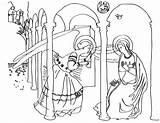 Annunciation Coloring Pages Renaissance Fra Angelico Annonciation Colouring Everyday Christian Color Printable Sheet Getcolorings Getdrawings Franklin Symbolism Colorings Elegant Classical sketch template