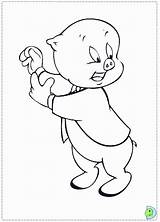 Coloring Porky Pig Pages Dinokids Cartoons Popular Leghorn Library Clipart Close sketch template
