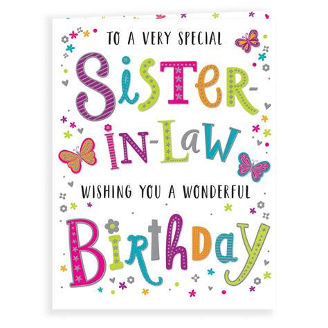 sister  law happy birthday greeting card cards love kates sister