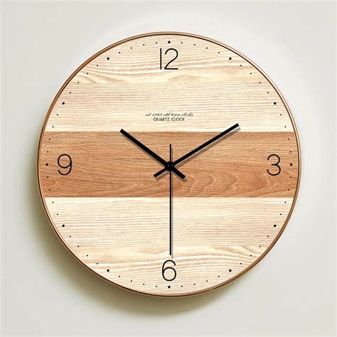 nordic  clock modern minimalist wooden wall clock creative