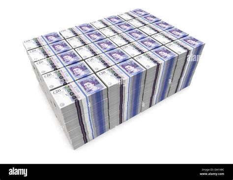 money  million pounds sterling stacked   notes white stock photo alamy