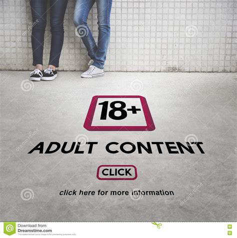 Eighteen Plus Adult Explicit Content Warning Stock Image Image Of