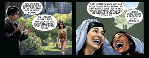 wonder woman officiates same sex wedding schools clark kent becomes even more awesome in