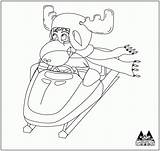 Snowmobile Coloring Pages Popular Moose Fisherman Salmon sketch template