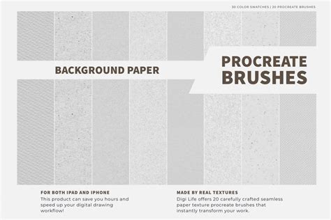 paper texture procreate brushes color palette design cuts