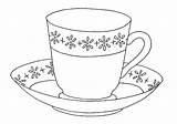 Cup Tea Coloring Pages Coffee Mug Saucer Teacup Drawing Line Printable Iced Teapot Template Colouring Cups Print Color Sheet Para sketch template