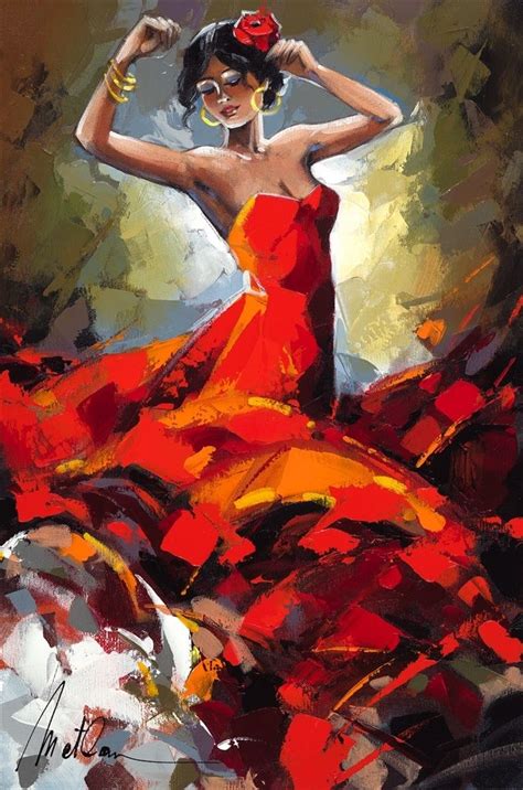 story  anatoly metlans flamenco dancers dancer painting