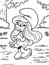 Coloring Pages Cartoon Smurfs Printable Character Color Kids Sheets Found Characters sketch template