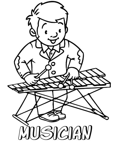 musician coloring page picture  print