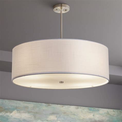 textile classic  nickel white drum pendant light  lamps