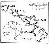 Hawaii Coloring Hawaiian Map Pages Kids State Theme Printable Drawing Flag Color Luau Islands Oahu Preschool Themed Travel Stuff Activities sketch template