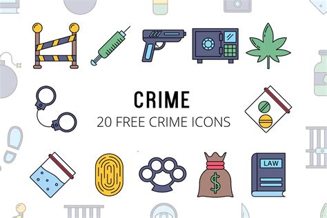 crime vector  icon set graphicsurfcom
