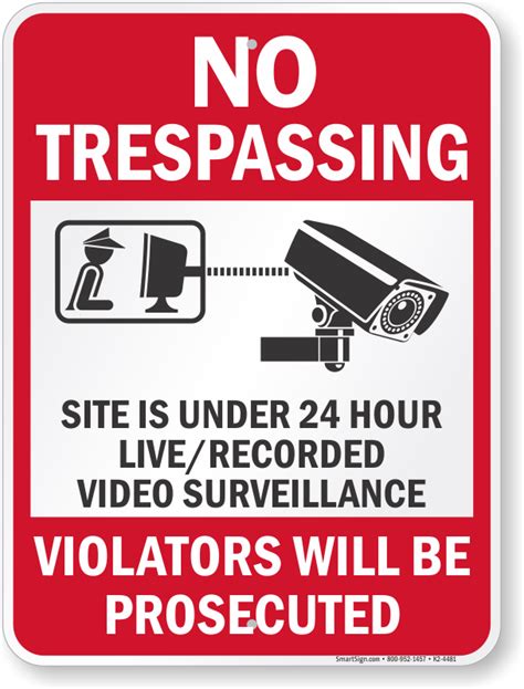 no trespassing site under video violators prosecuted sign