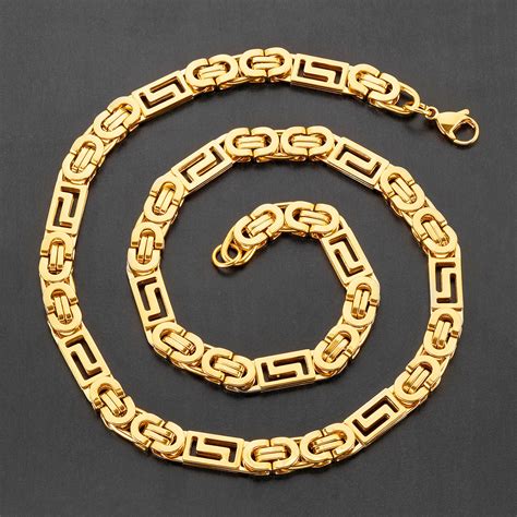 greek key flat byzantine chain necklace white west coast jewelry touch  modern