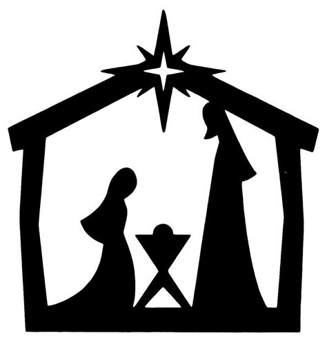 black  white nativity silhouette  getdrawings