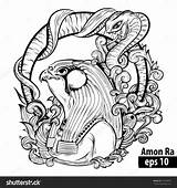 Tattoo Ra Egyptian Coloring God Amon Vector Deity Snake Illustration Shirts 1600px 41kb 1500 Shutterstock sketch template